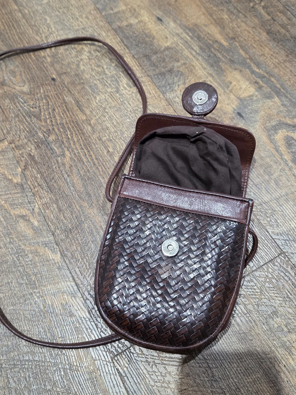Classic Brown Woven Crossbody Bag